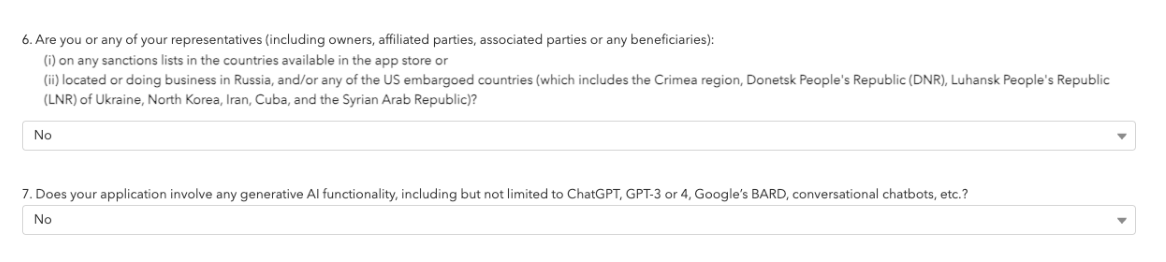 Final compliance questions on sanctions