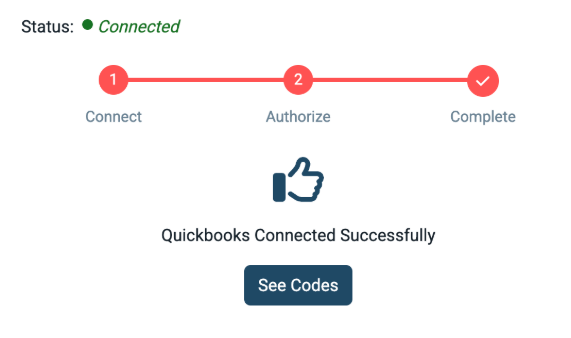 QuickBooks connection complete